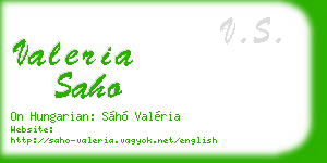 valeria saho business card